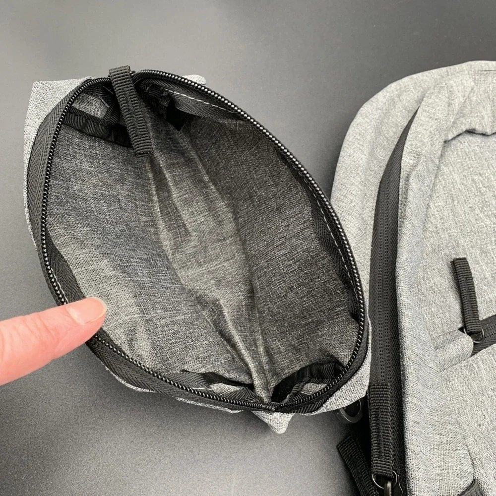 Air Jordan Backpack w/ Pouch Pencil Case Gray & Black Carbon Heather Large‎ Size